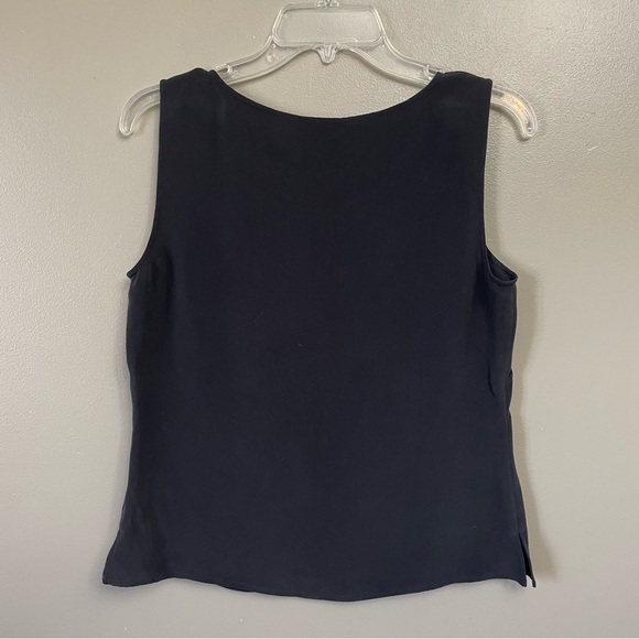 Due Per Due Black Tank Top Sleeveless Silk 8 layer business - Picture 3 of 9